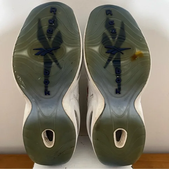 Reebok Question Mid White Pearlized Blue Toe - Allen Iverson - Size 11 GX0227 - Picture 11 of 15